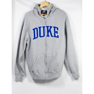 J America Duke University Blue Devils Full Zip Hoodie Gray Blue Mens Large